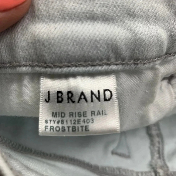 J Brand Mid Rise Rail Skinny Jeans‎ in Frostbite - Picture 6 of 6